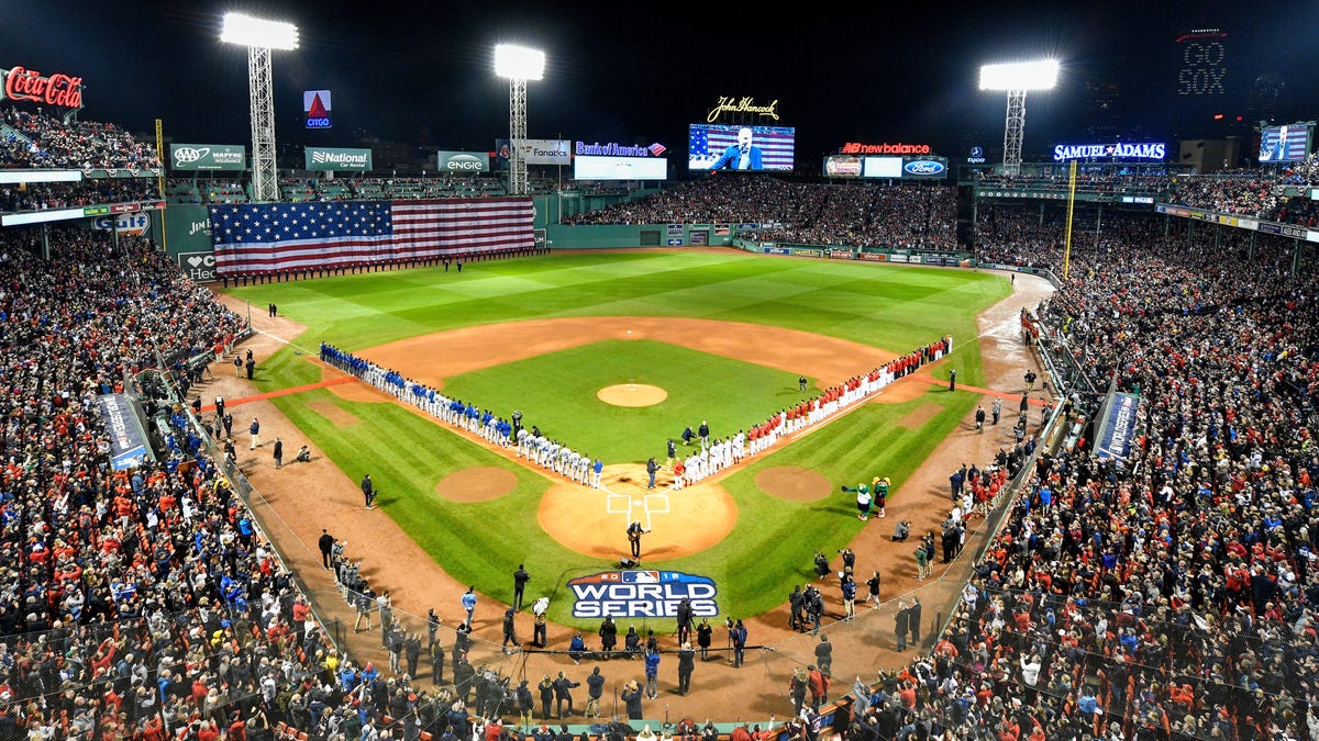 A general view of Fenway Park before the beginning of the 2018 World Series.