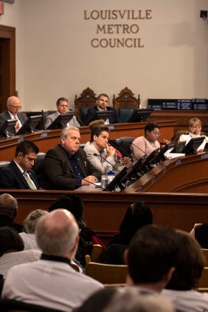 Members of the Louisville Metro Council opened the chamber floors to the public on Thursday night as 46 citizens addressed concerns about recently proposed tax hikes and budget cuts. 2/28/19