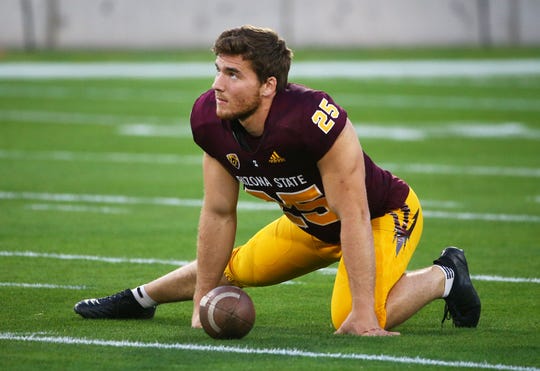 Arizona State punter Michael Turk (25) during the spring practice game on Feb. 28, 2019 at Sun Devil Stadium in Tempe, Ariz.