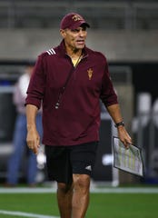 Arizona State head coach Herm Edwards during the spring practice game on Feb. 28, 2019 at Sun Devil Stadium in Tempe, Ariz.