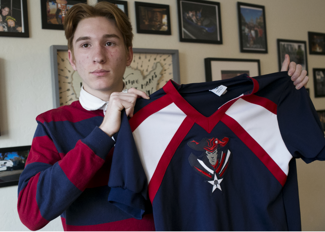 Former American Leadership Academy Queen Creek student and cheerleader 16-year-old Evan George poses for a photo in his home on Jan. 29, 2019 in Phoenix. George left the school after he was strip-searched and suspended when teachers thought he was vaping, even though he didn't have a vape on him.