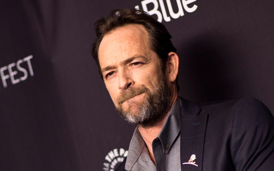 Actor Luke Perry attends the PaleyFest screening of "Riverdale" March 25, 2018 in Hollywood.