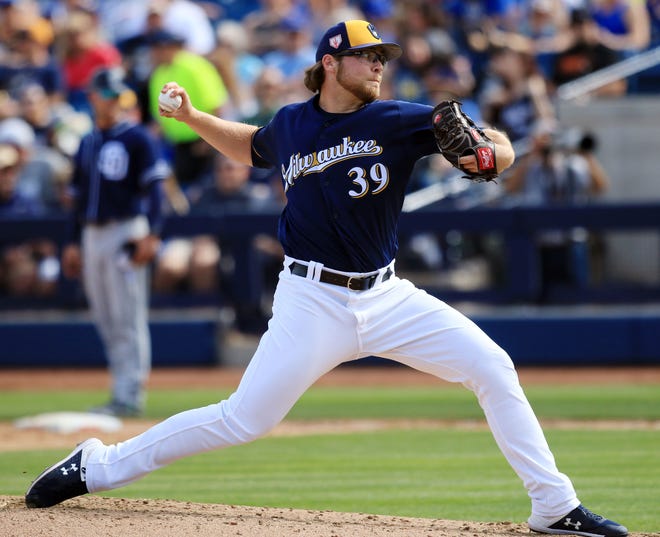 Corbin Burnes, seen in a previous game, allowed five runs and six hits over 1 1/3 innings Friday.
