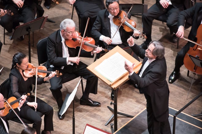 Maestro Riccardo Muti conducts the Chicago Symphony Orchestra in concert Saturday, March 2, 2019, at Artis—Naples in Naples, Florida.