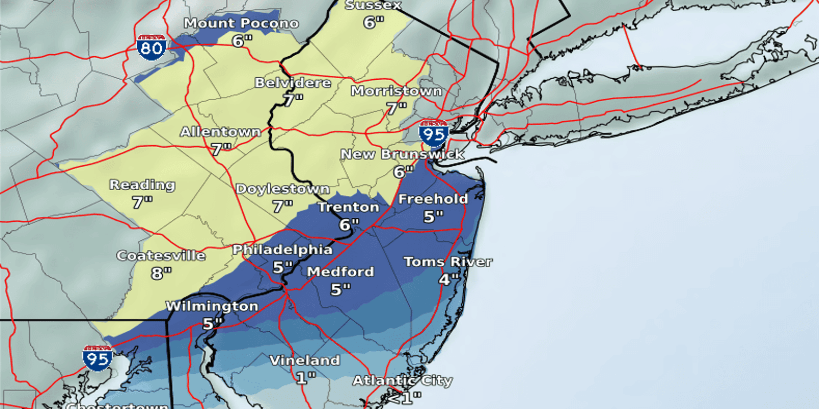 Nj Weather Snow Blanketing New Jersey