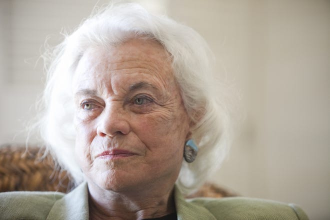 Former United States Supreme Court Associate Justice Sandra Day O'Connor answers questions during an interview at her house in Paradise Valley on May 4, 2009.