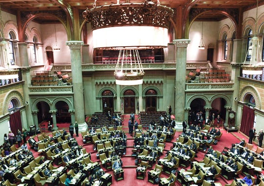 Yet another useless gun-control law in New York: Safe storage in the home may be required E67fd1b2-90ad-4a64-8a63-1452ef1c1457-Assembly_chamber_2019