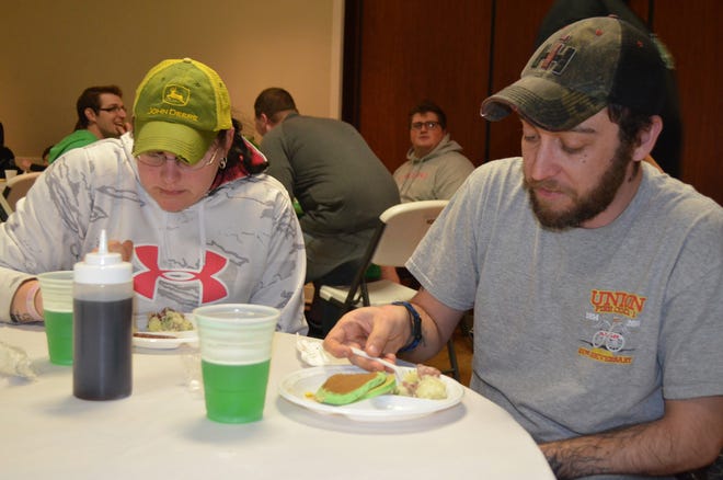 Guests enjoy green beer and green pancakes at a Vineland’s Career Firefighters FMBA Local 49/249 Kegs & Eggs event. This year’s event will be held on March 16.