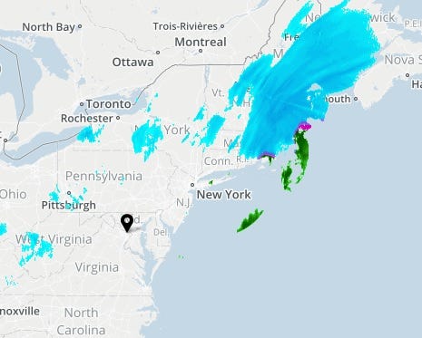 The USA TODAY Weather page shows what's left of a major winter storm on Monday, March 4, 2019.