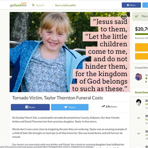 This is a GoFund Me page for fourth-grader Taylor...