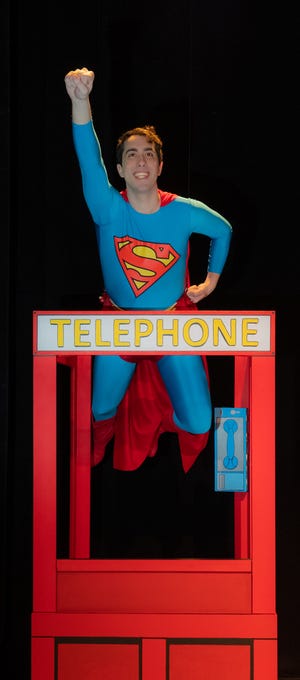 Nick Winger as Superman in the newest TYKES musical production.