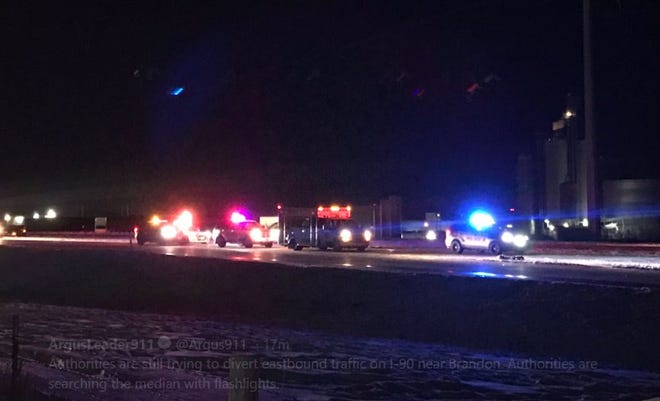 A serious crash was reported on I-90 near Brandon on Tuesday night.