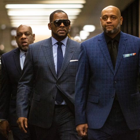 R. Kelly arrives at court for a hearing in his...