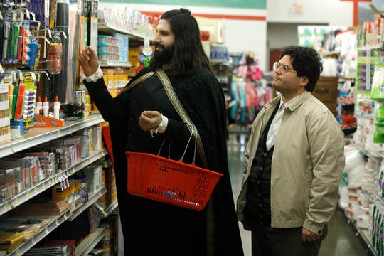 Kayvan Novak as Nandor and Harvey Guillen as Guillermo on "What We Do in the Shadows."