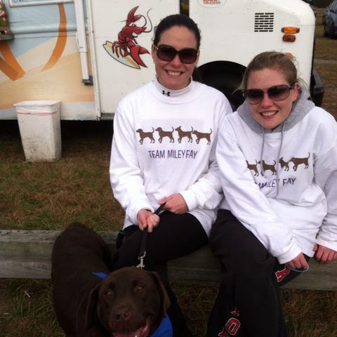 The author, left, with her sister, Theresa, in...