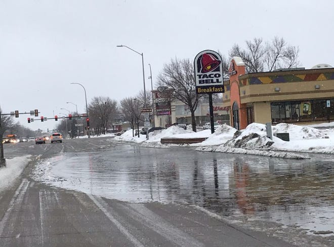 Street flooding in Sioux Falls on March 9, 2019.