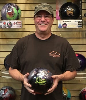 Mesquite bowler Danny Barker poses in the pro shop after posting a 220 average over his previous six league games, a stretch that included 38 strikes.