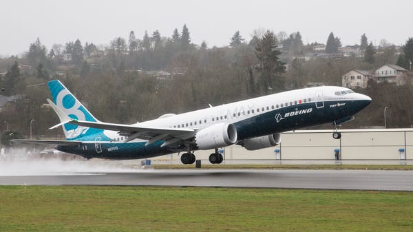 RENTON, WA - JANUARY 29: A Boeing 737 MAX 8...