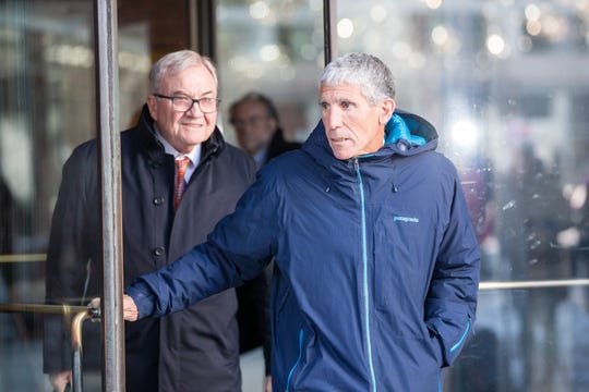 William "Rick" Singer leaves Boston Federal Court after being charged with racketeering conspiracy, money laundering conspiracy, conspiracy to defraud the United States, and obstruction of justice on March 12, 2019 in Boston. Singer is among several charged in alleged college admissions scam. 