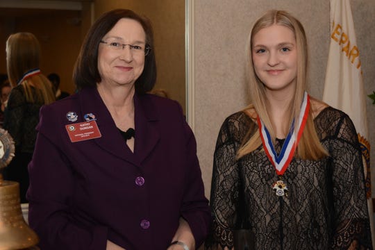 Claire Taylor (right) with Kathy Dungan, national president of American Legion Auxiliary
