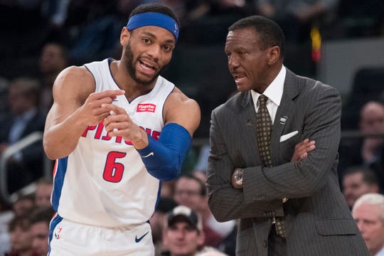 Pistons coach Dwane Casey enjoys the development aspect of his job such as working with young players like guard Bruce Brown.