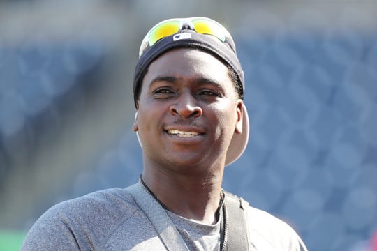 March 13, 2019; Tampa, Florida, United States; Didi Gregorius (18) of the New York Yankees before the match against the Philadelphia Phillies at George M. Steinbrenner Field.