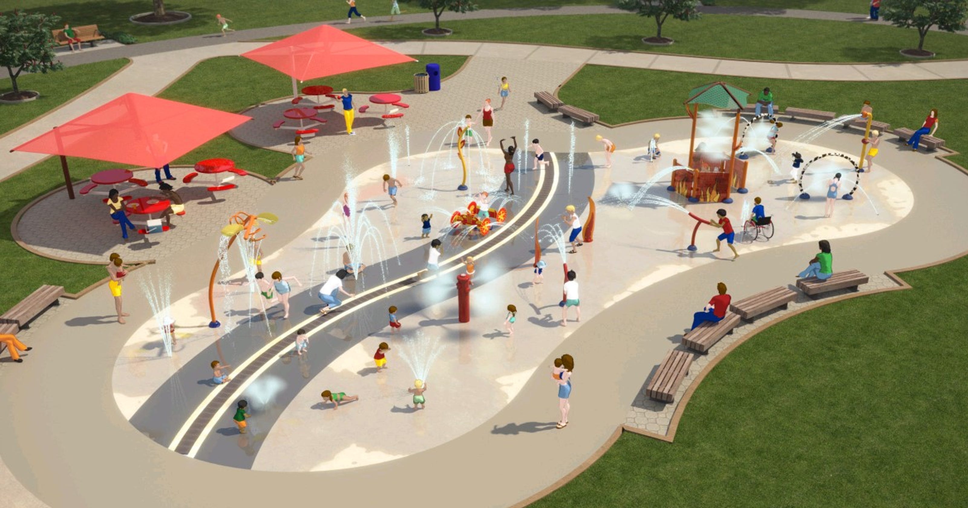 Neenah splash pad draws inspiration from firefighters