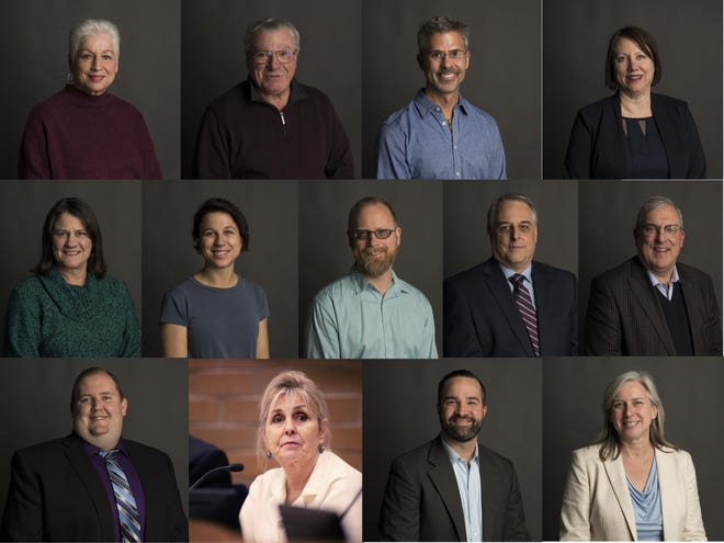 Thirteen people are running for seats on Fort Collins City Council. They are, top row: Susan Gutowsky, Glenn E. Haas and Joe Somodi for District 1; Kristen Stephens for District 4; second row: Lori Brunswig, Emily Gorgol and Fred Kirsch for District 6; Michael Pruznick and Wade Troxell for mayor; bottom row: Adam Eggleston, Susan Holmes, Noah Hutchison and Julie Pignataro for District 2.