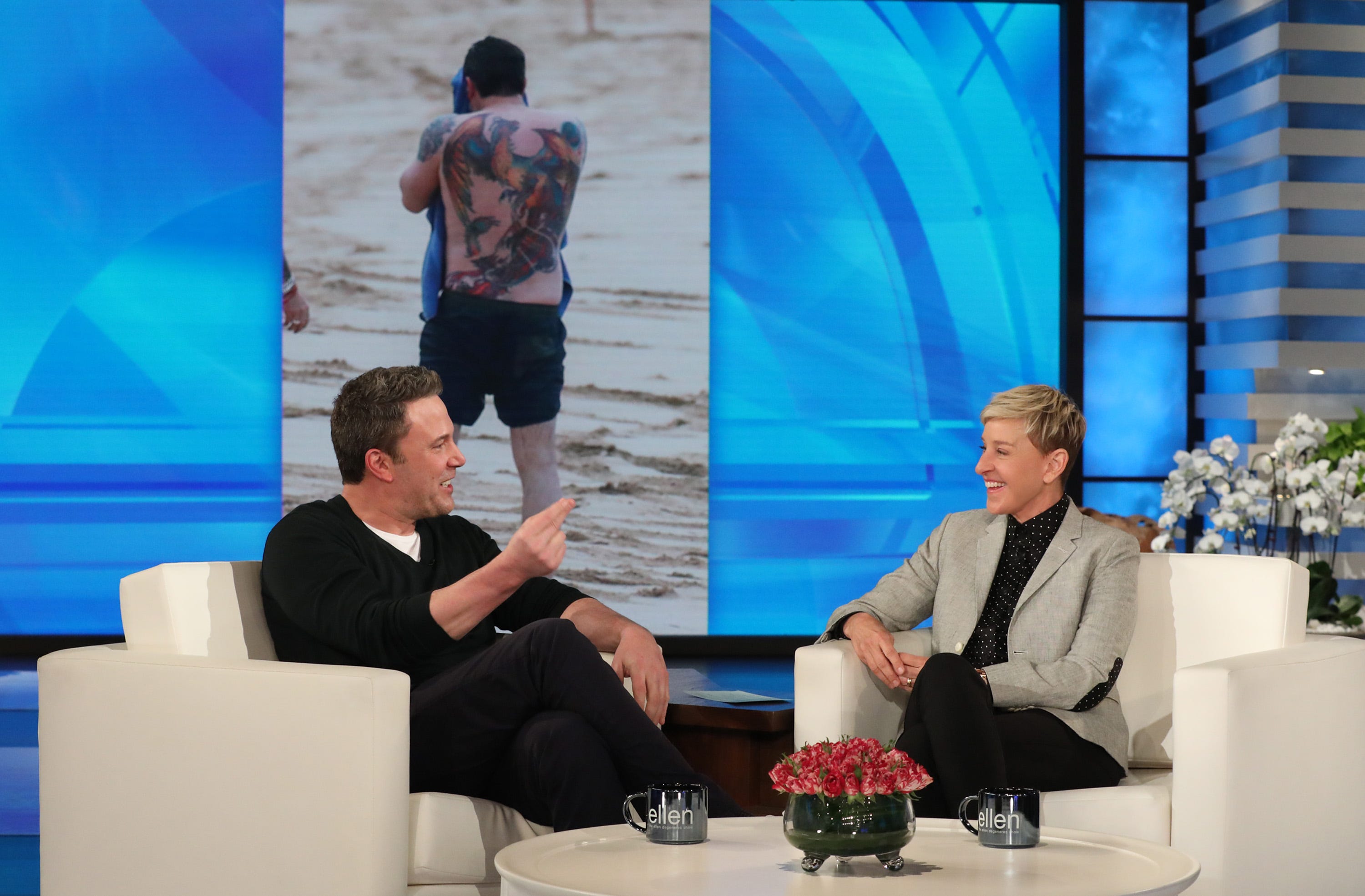 Ben Affleck Says Back Tattoo Is Real Meaningful on Ellen The Hollywood Reporter