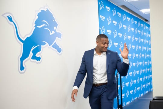 New Lions defensive end Trey Flowers met the media Thursday in Allen Park.
