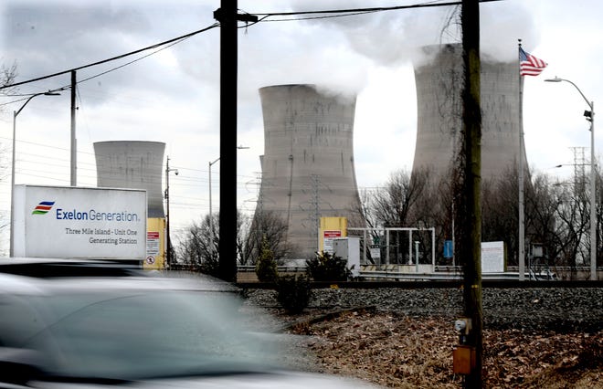 Traffic travels north on Route 441 near an entrance to the Three Mile Island Nuclear Generating Station in Londonderry Township, Dauphin County, Friday, March 15, 2019. The plant's Unit 2 reactors have been shut down since the March 28,1979, partial meltdown. Bill Kalina photo