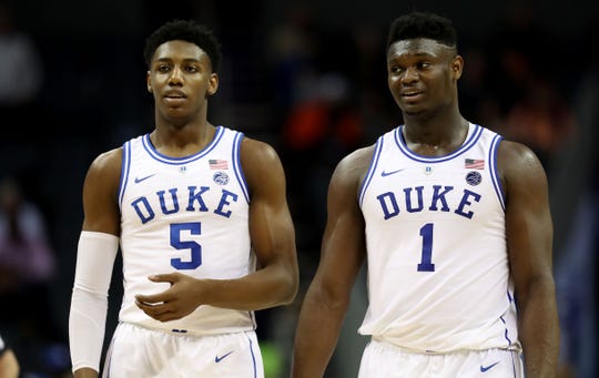 Duke's teammates, Zion Williamson and RJ Barrett, are both nominees for National Player of the Year on the same team.