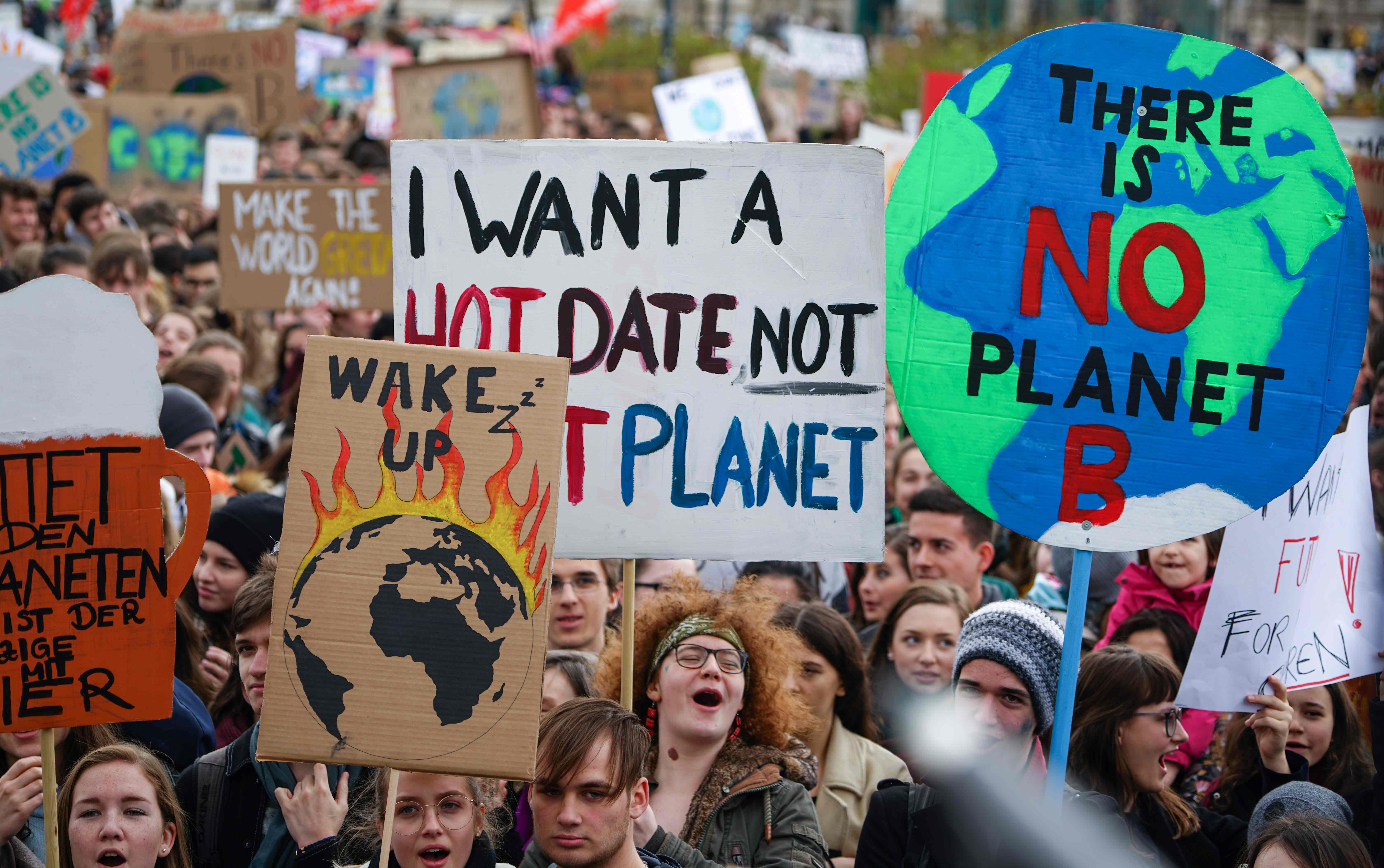 Friday For Future Students protest global warming inaction