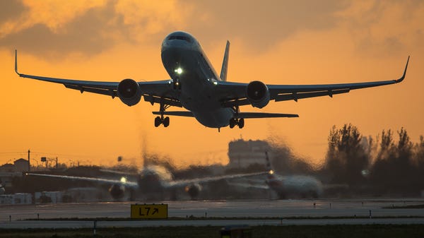 An American Airlines Boeing 767-300 takes off...
