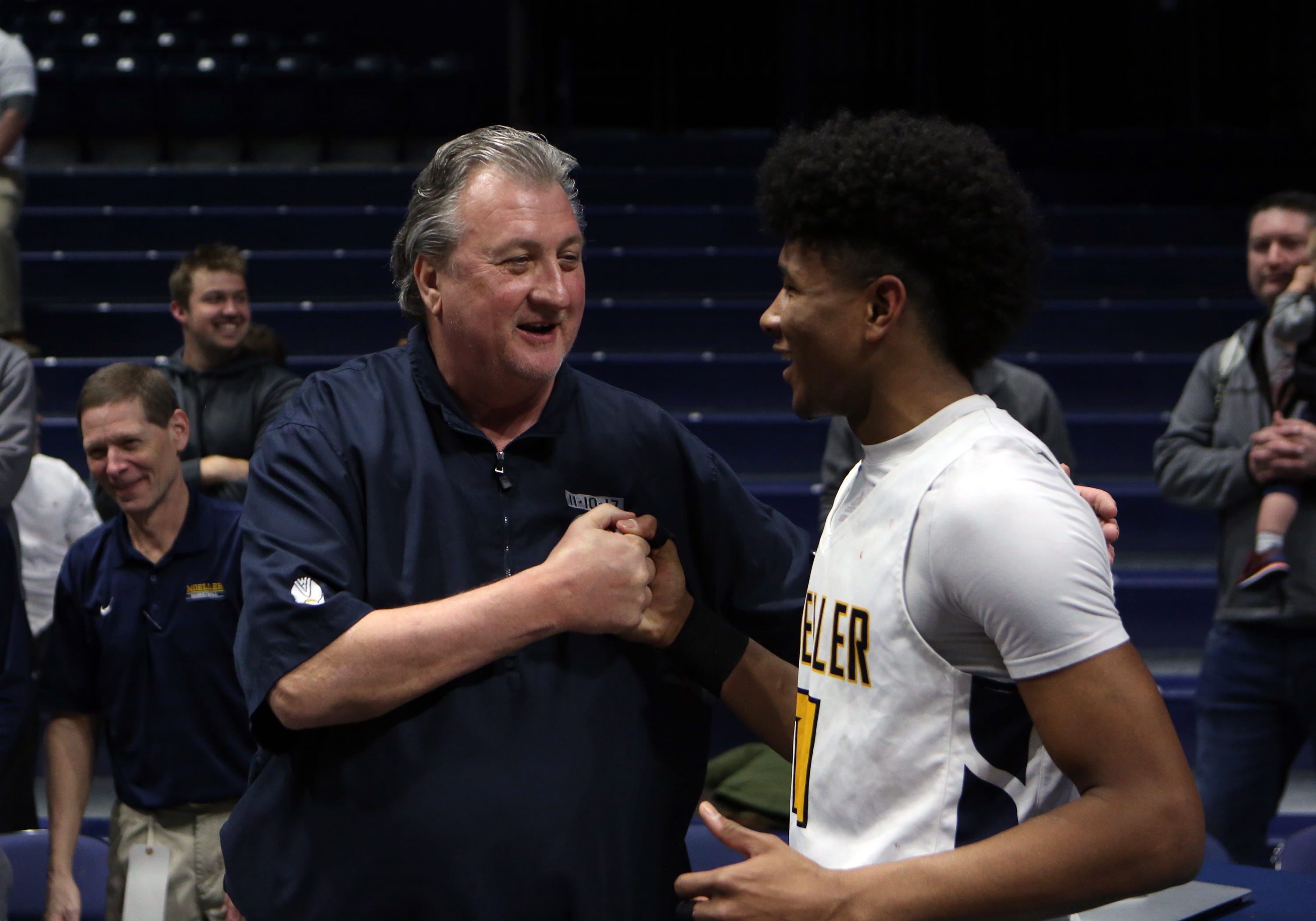 Miles McBride reacts to Bob Huggins' Basketball Hall of Fame election