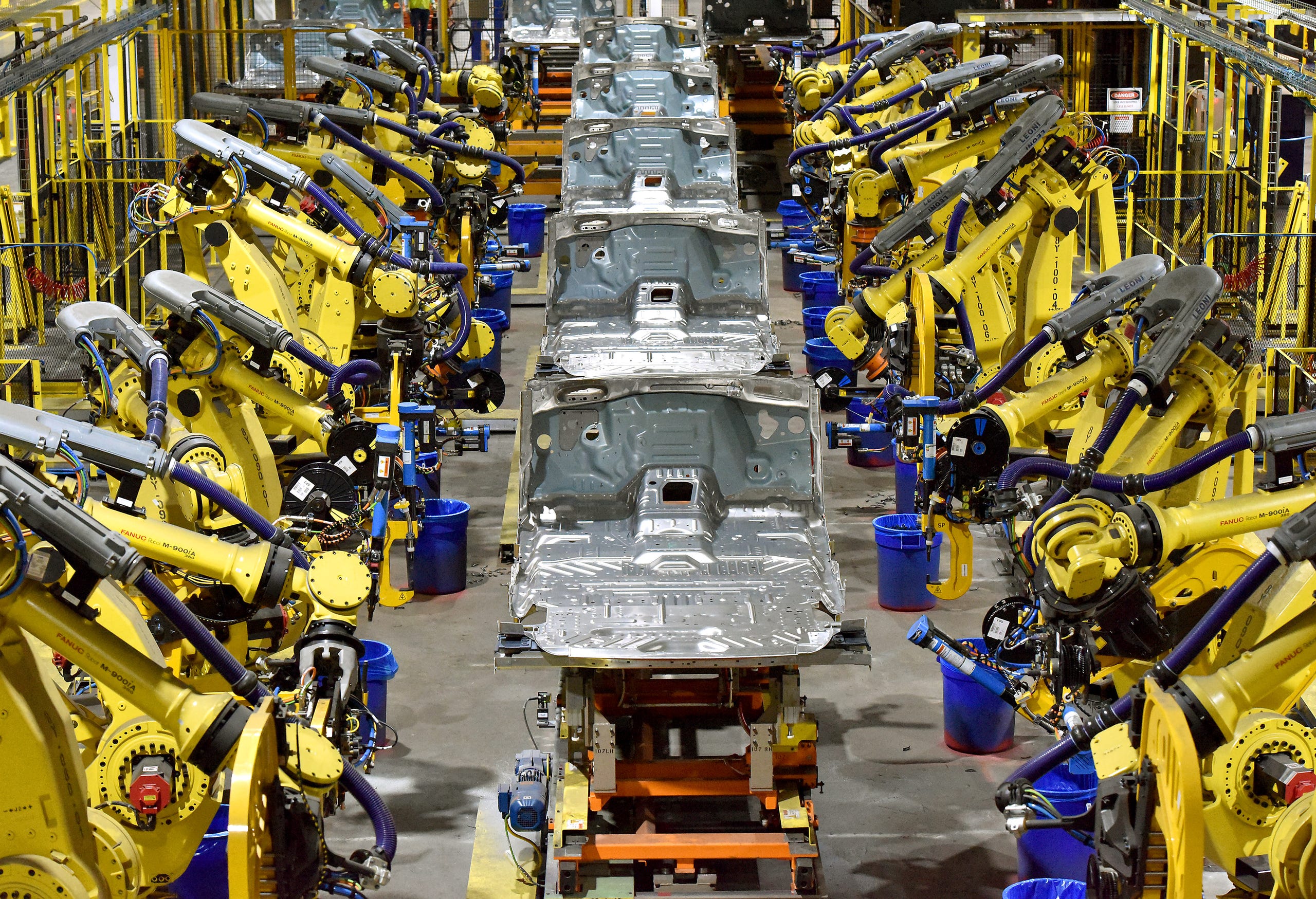 Assembly line production at Ford's Kentucky Truck Plant in 2018.