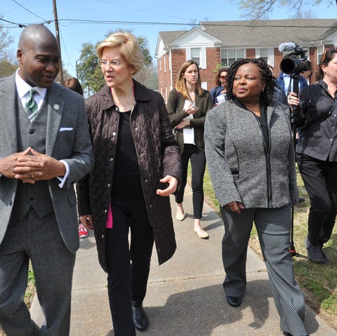 Presidential candidate Sen. Elizabeth Warren,...