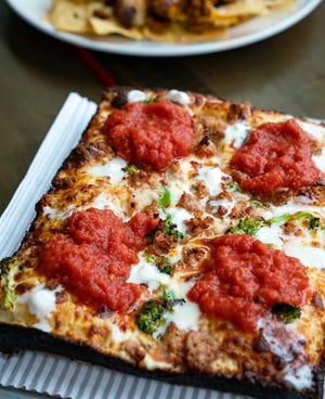 The St. Aubin Sausage pizza from Michigan & Trumbull, which will move from Pittsburgh to Corktown later this year.
