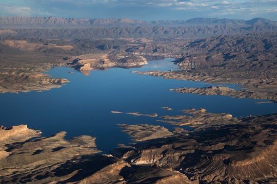 Delmar Butte (left center) in Temple Basin, March 18, 2019, near the Arizona/Nevada border.