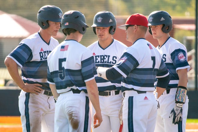 The Teurlings Rebels baseball team is shown at a game in the 2019 season. Former Rebel Brooks Badeaux has been chosen as the program's new head coach.