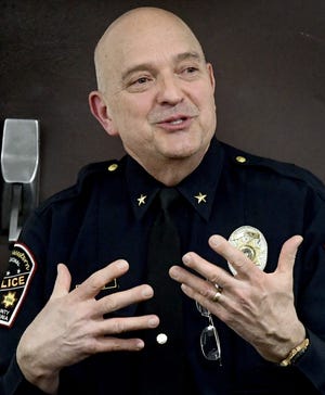 Southwestern Regional Police Chief Greg Bean speaks during the township supervisors monthly meeting Tuesday, March 19, 2019. In October, supervisors submitted their intent to abandon the service of the Southwestern Regional Police by the end of 2019, citing rising costs as the reason behind the departure. Bill Kalina photo
