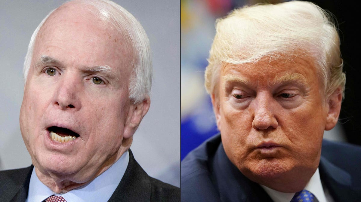 John McCain and Donald Trump