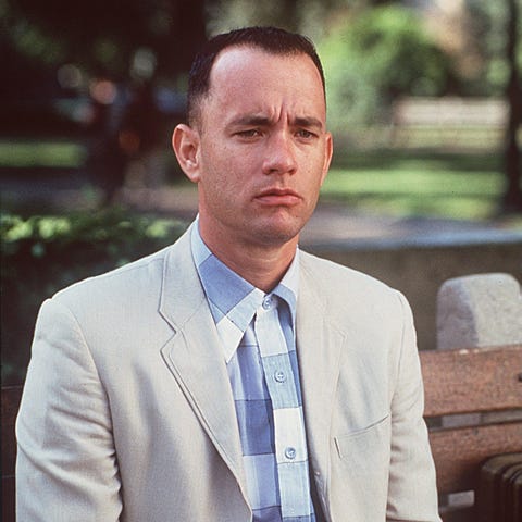 Tom Hanks as Forrest Gump.