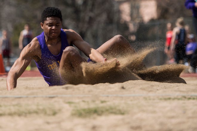 Fort Collins High School's Micaylon Moore, shown in a meet earlier this season, placed second in the long jump and sixth in the triple jump at the Arcadia Invitational in California over the weekend.