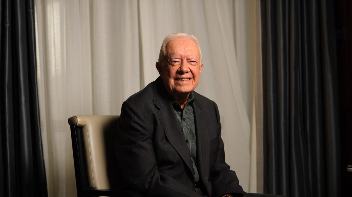 Jimmy Carter sits for a portrait at the Peninsula Hotel in New York on March 26, 2018.