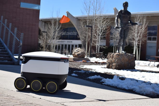 Robots in recent weeks have been running around mapping the Flagstaff campus of Northern Arizona University preparing to deliver food to students.