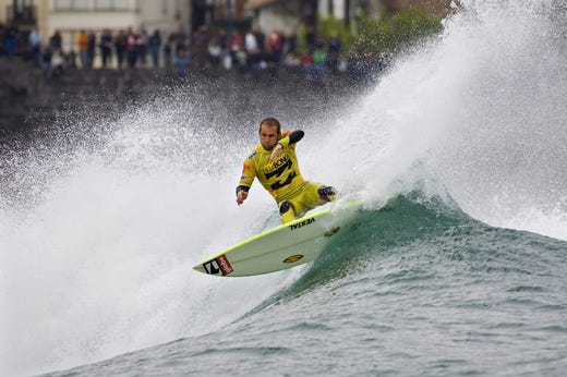 October 4, 2008. ASP World Tour. Billabong Pro Mundaka, Basque Region, Spain. September 30 Ð October 12, 2008. American CJ Hobgood (Melbourne, Florida, USA) (pictured) claimed victory in the final of the Billabong Pro at Mundaka, Basque Region, Spain today. To reach the finals Hobgood first defeated Taj Burrow (Aus) then Luke Stedman (Aus) in Semifinal No. 2 to reach the Final where he was against close friend Joel Parkinson (Aus).