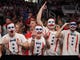 Round of 32: Liberty Flames fans cheer during the first half.