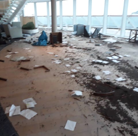 The scene on board the Viking Sky cruise ship...