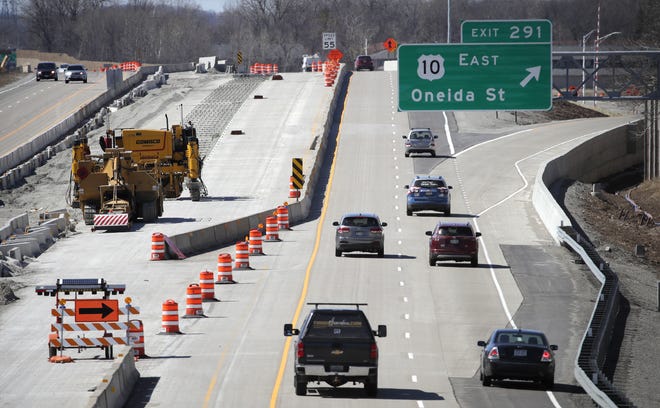 Drivers travel on State 441 near Oneida Street, where road construction is still ongoing.